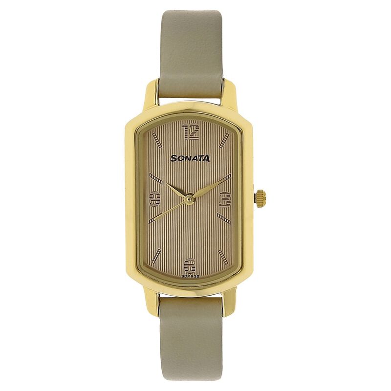 Sonata Elite White Dial Women Watch With Leather Strap