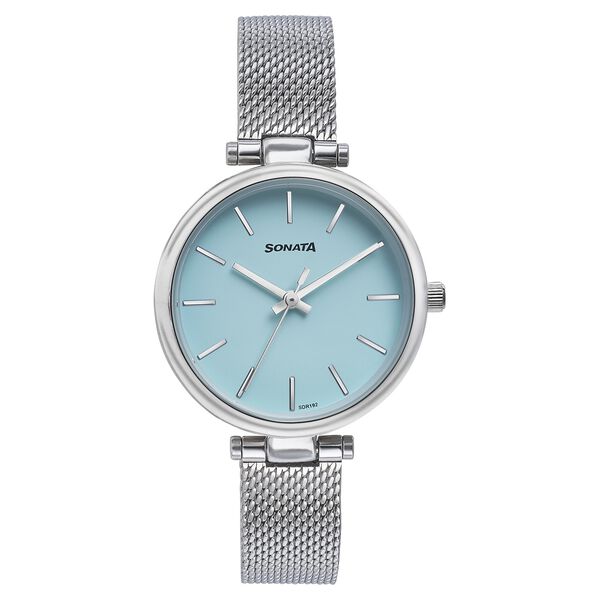 Sonata Wedding Quartz Analog Blue Dial Stainless Steel Strap Watch For Women - image number 0