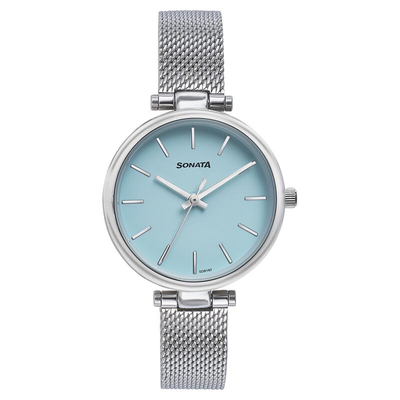 Sonata Wedding Quartz Analog Blue Dial Stainless Steel Strap Watch For Women