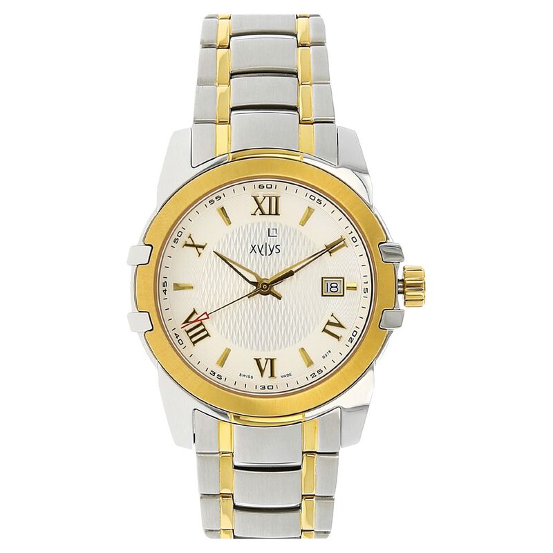 Xylys Swiss Analog with Date Silver Metal Strap and Grey Dial Watch For Men