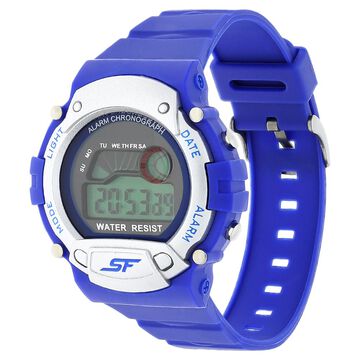 SF Digital Dial Blue Plastic Strap Watch for Men