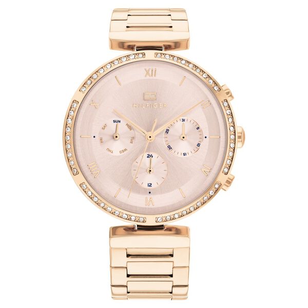 Tommy Hilfiger Quartz Multifunction Pink Dial Stainless Steel Strap Watch for Women - image number 0