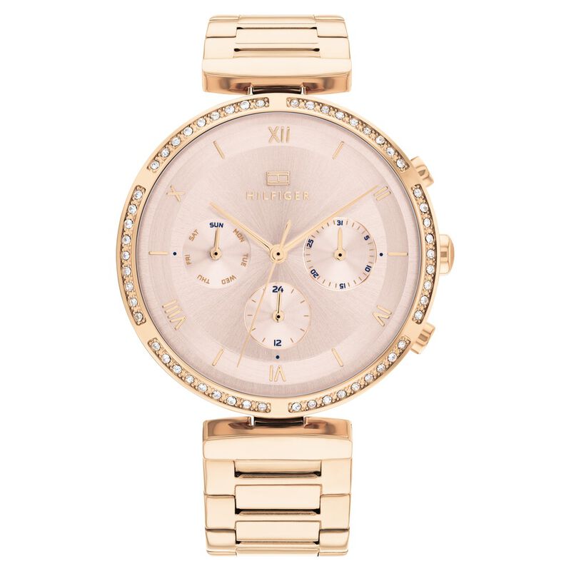 Tommy Hilfiger Quartz Multifunction Pink Dial Stainless Steel Strap Watch for Women