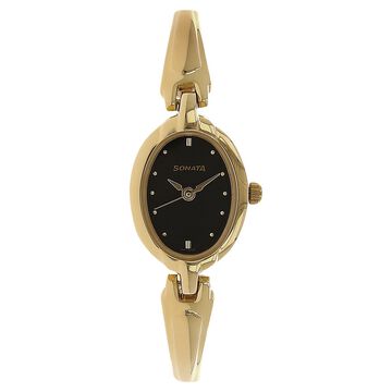 Sonata Quartz Analog Black Dial Metal Strap Watch for Women