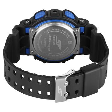 SF Vigour Quartz Digital Analog Digital Black Dial With Black Color Plastic Strap Watch For Unisex