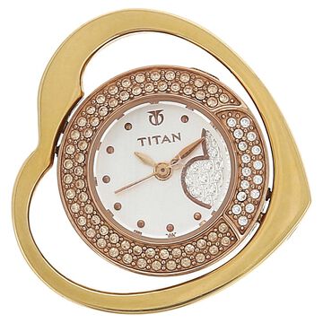 Titan Quartz Analog Silver Dial Metal Strap Watch for Women