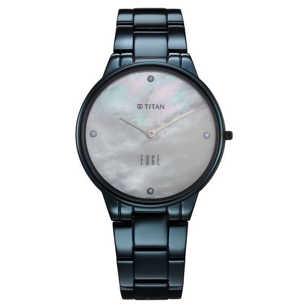Titan Edge Metal Ladies Allure Quartz Analog Rich Mother Of Pearl Dial Stainless Steel Strap Watch For Women - image number 0