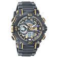 SF Quartz Analog Digital Grey Dial PU Strap Watch for Men