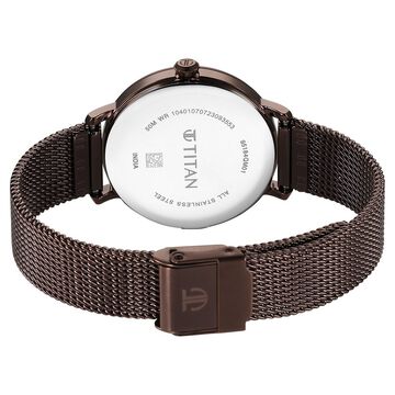 Titan Workwear Quartz Analog Black Dial Stainless Steel Strap Watch for Women
