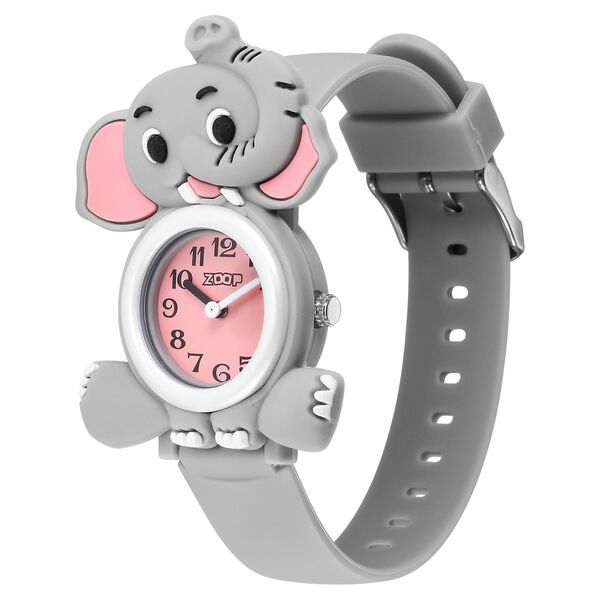 Zoop Analog Elephant Watch with Pink Dial & Grey Strap for Boys Girls Kids, from House of Titan - image number 2