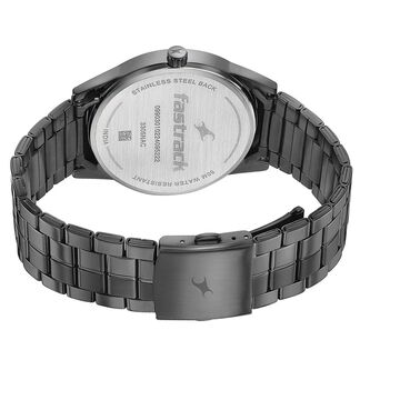 Fastrack Stunners Quartz Analog Grey Dial Stainless Steel Strap Watch for Guys