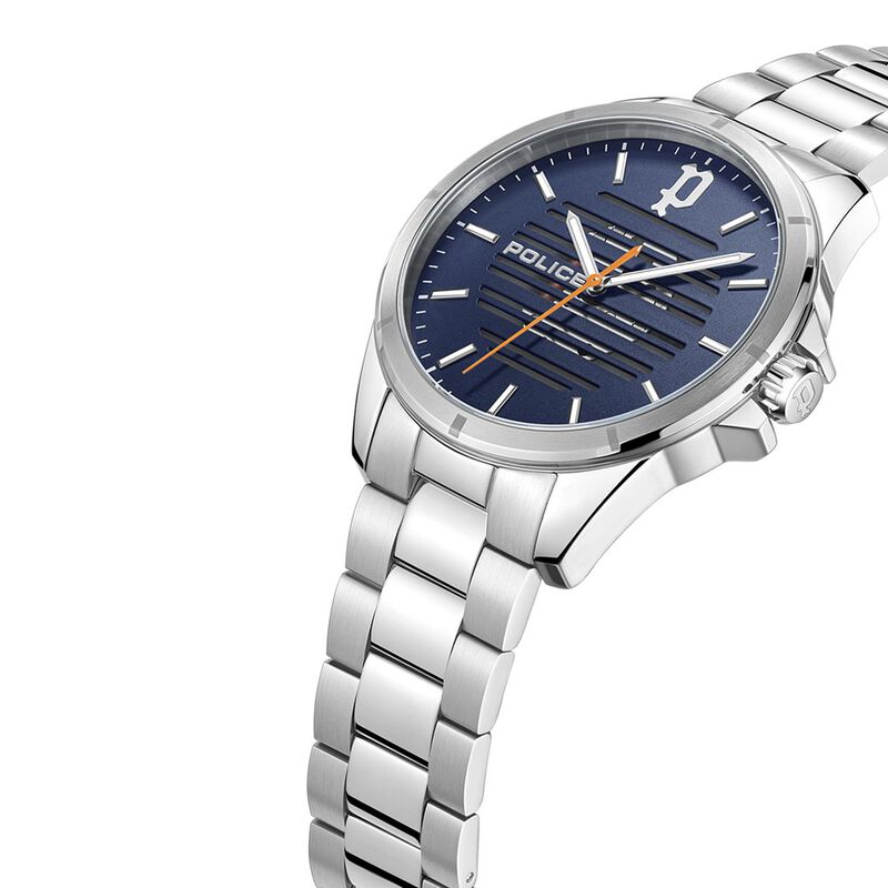 Police Blue Dial Silver Strap Analog Watch for Men - image number 1