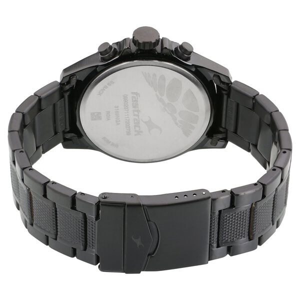 Fastrack Loopholes Quartz Multifunction Black Dial Stainless Steel Strap Watch for Guys - image number 3