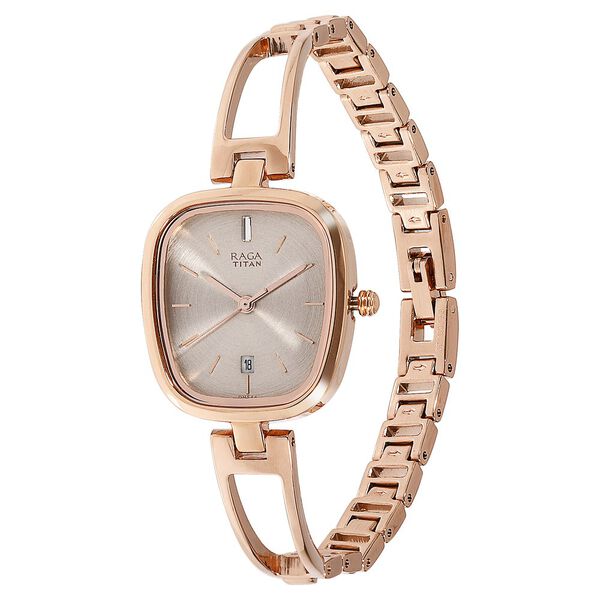 Titan Raga Viva Grey Dial Analog with Date Rose Gold Metal Strap watch for Women - image number 2
