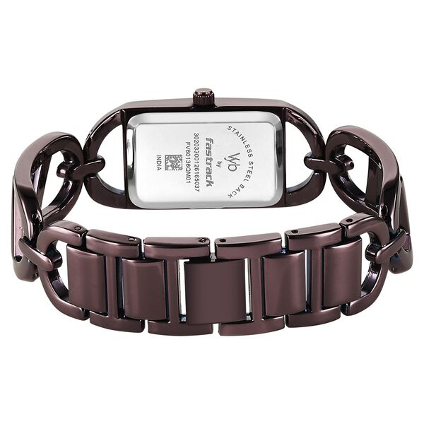 Vyb Striker By Fastrack Quartz Analog Brown Dial Brown Metal Strap Watch For Girls - image number 5