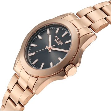 Sonata Poze Quartz Analog Black Dial Rose Gold Stainless Steel Strap Watch For Men