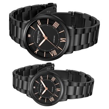 Kenneth Cole Quartz Analog Black Dial Stainless Steel Strap Watch for Couple
