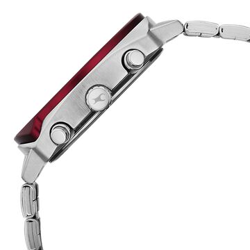 Fastrack Gelato Silver chronograph watch with Plum dial for Guys