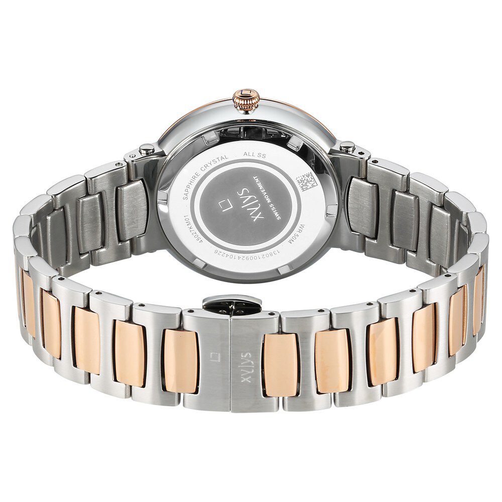 Buy Online Xylys Quartz Analog with Date Silver Dial Two Toned