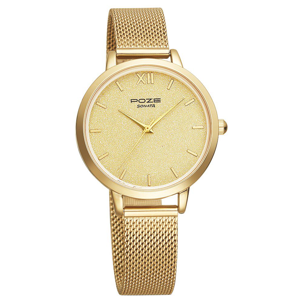 Sonata golden ladies watch shop
