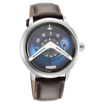 Titan Maritime Blue Dial Analog Leather Strap Watch for Men