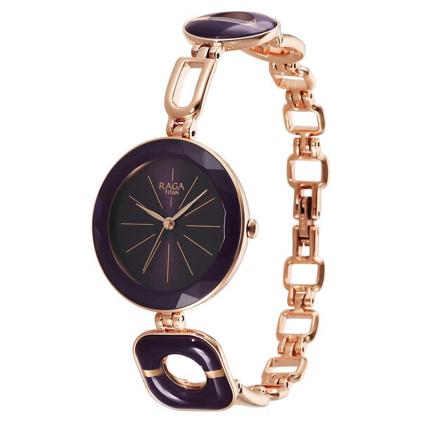 Titan Raga Delight Purple Dial Analog Metal Strap watch for Women - image number 4