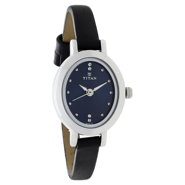 Titan Quartz Analog Black Dial Leather Strap Watch for Women - image number 1