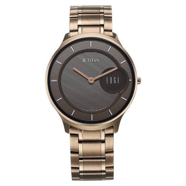 Titan Edge Baseline Brown Dial Analog Stainless Steel Strap watch for Men - image number 0
