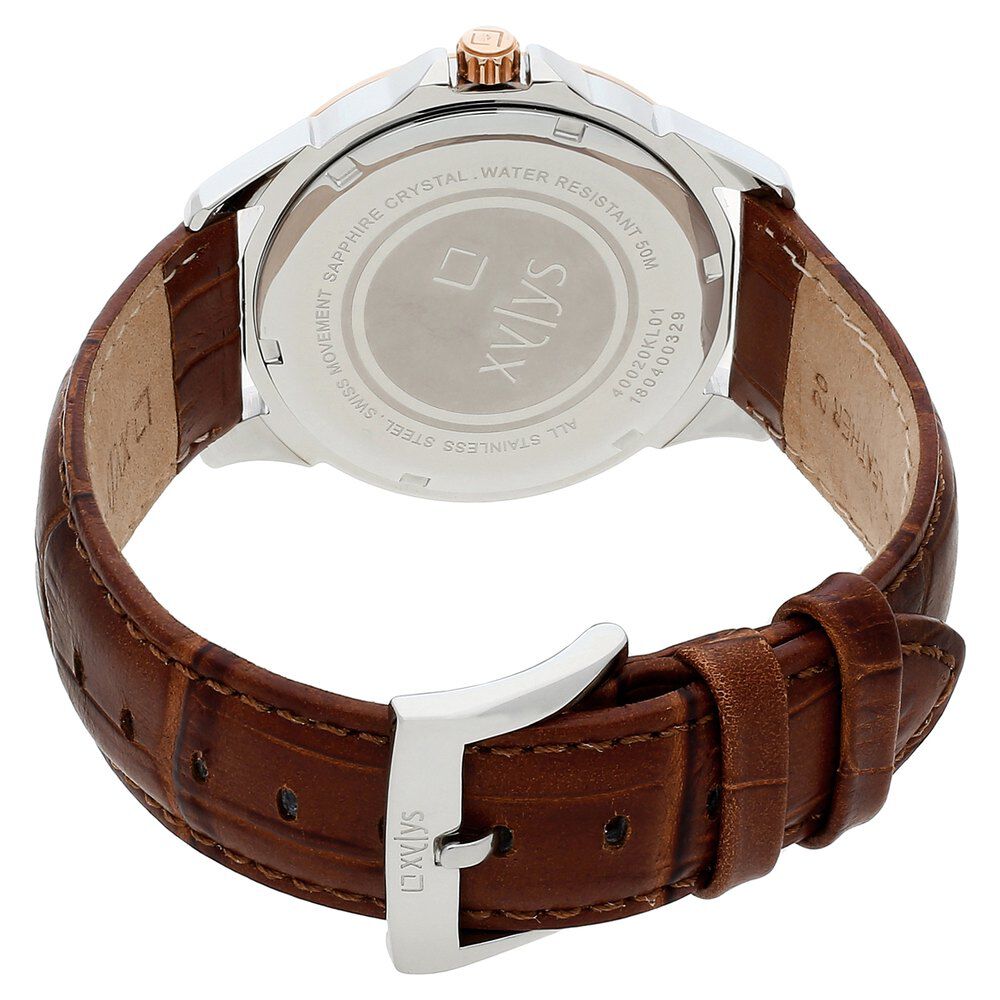 Buy Online Xylys Swiss Analog Leather Strap Black Dial Watch for