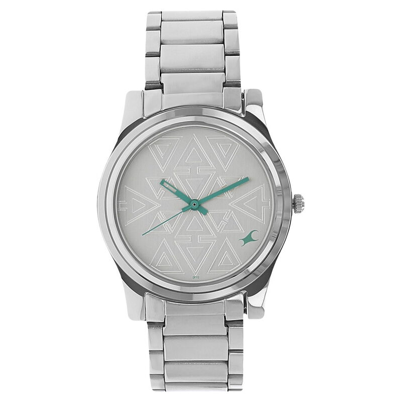 Fastrack Quartz Analog Silver Dial Stainless Steel Strap Watch for Girls