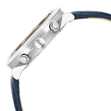 Titan Timeless Treasures Quartz Analog Dual Time Blue Dial With Blue Color Leather Strap Watch For Men