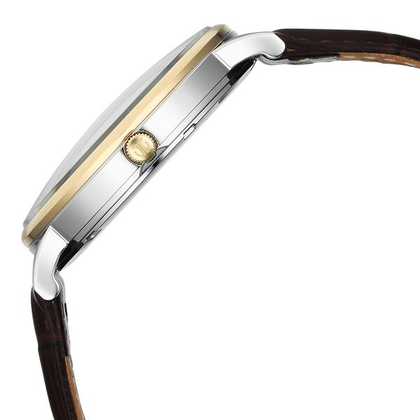 Titan Elegance Analog with Small Second and White Dial Brown Leather Strap Watch for Men - image number 5