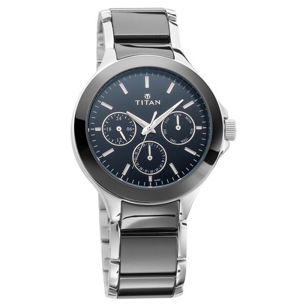 Titan Ceramics Black Dial Quartz Multifunction Stainless Steel and Ceramic Strap watch for Men - image number 0