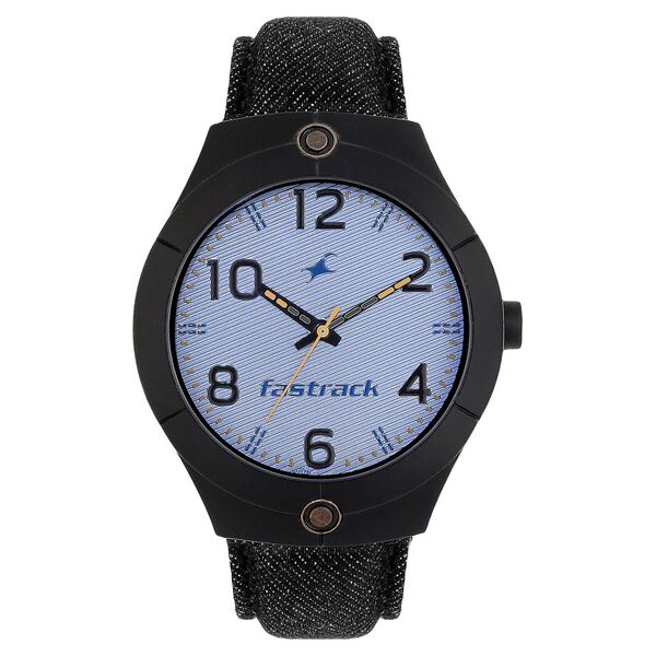 Fastrack Denim Quartz Analog Blue Dial Denim Strap Watch for Guys - image number 0