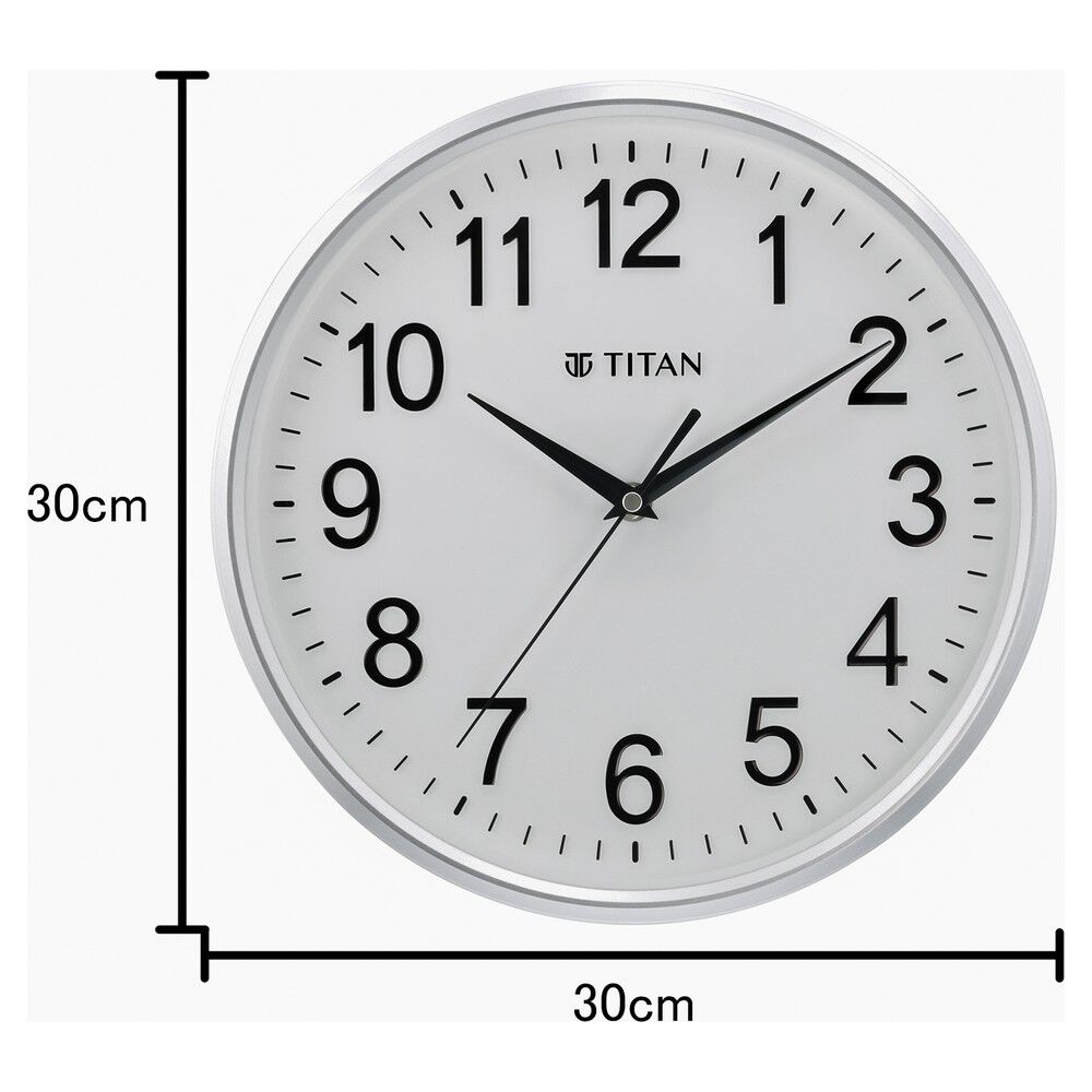 Buy Online Titan 30cm White faced Silent Wall Clock for Modern