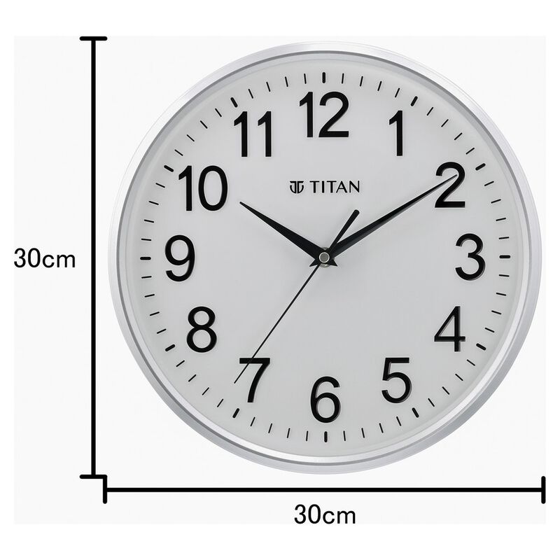 Titan 30cm White faced Silent Wall Clock for Modern Homes - image number 3