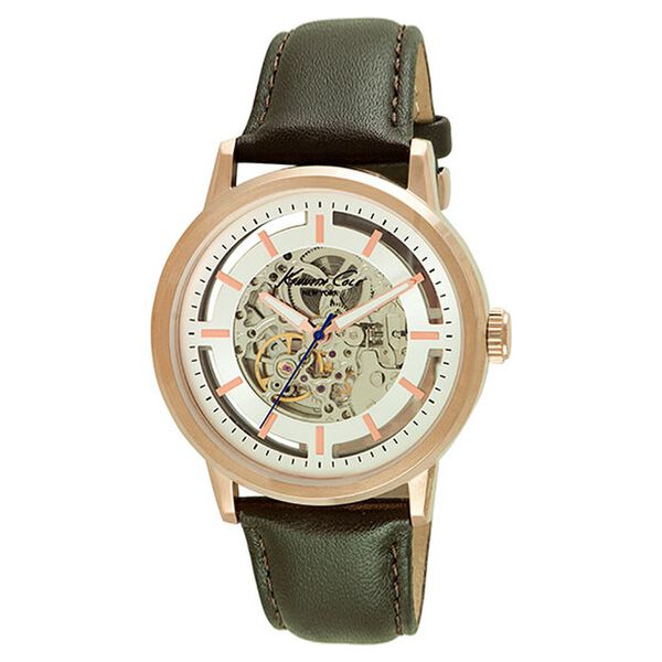 Kenneth Cole Automatic Silver Dial Leather Strap Watch for Men - image number 0