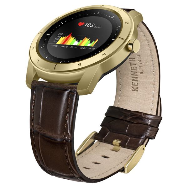 Kenneth Cole Smart Black Dial Silicone Strap Unisex Watch With Brown Strap - image number 2