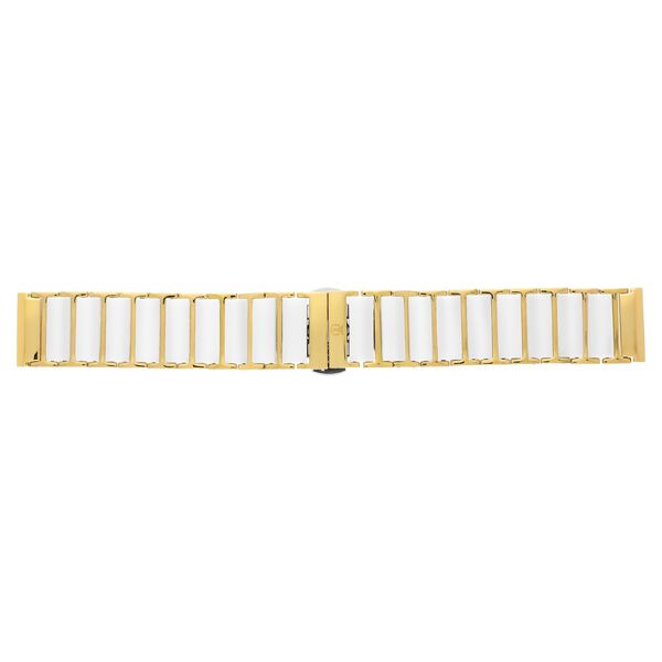 20 mm White & Golden Ceramic & Metal Strap for Men - image number 0