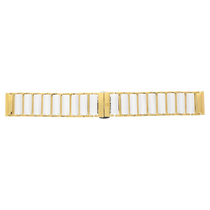 20 mm White & Golden Ceramic & Metal Strap for Men