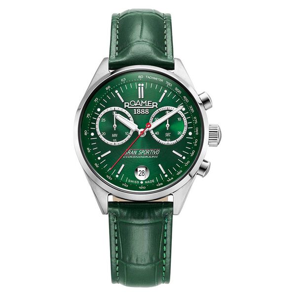 Roamer Gran Sportivo Quartz Chronograph With Date Green Dial Silver Stainless Steel Strap Watch For Men - image number 1