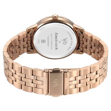 Vyb Manifester By Fastrack Quartz Analog Black Dial Metal Strap Watch For Girls
