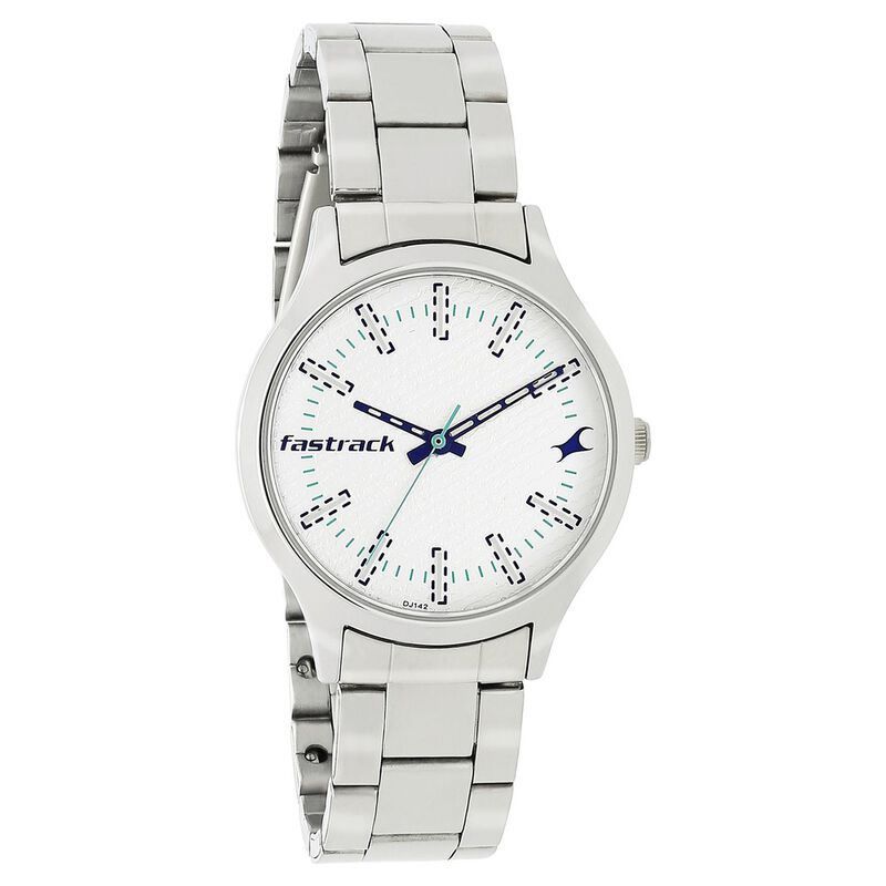 Fastrack Denim Quartz Analog White Dial Stainless Steel Strap Watch for Girls - image number 1