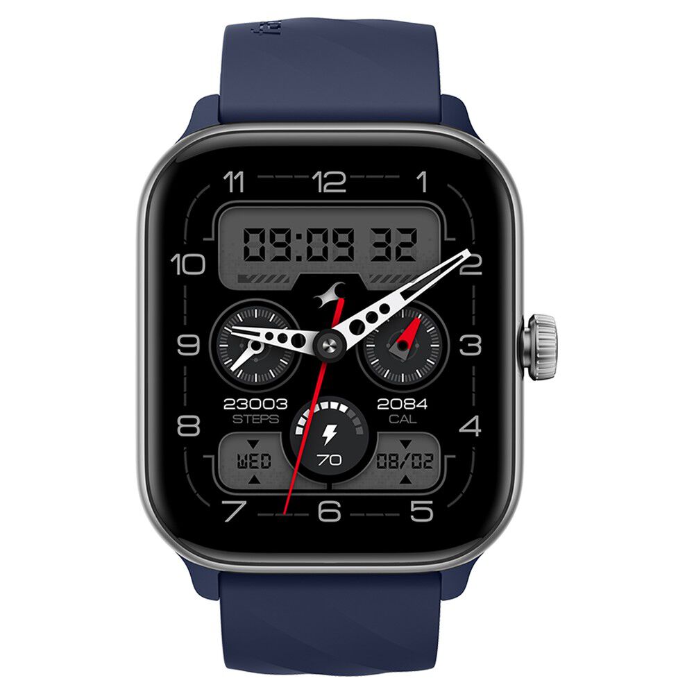 Buy Online Fastrack Nitro Pro with 4.69 cm AMOLED Display and AOD Functional Crown BT Calling Smartwatch with Blue Strap 38105pp02 Titan