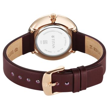 Titan Stackables Quartz Analog Brown Dial Leather Strap Watch For Women