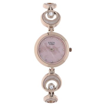Titan Raga Moonlight Mother of Pearl Dial Women Watch With Metal Strap