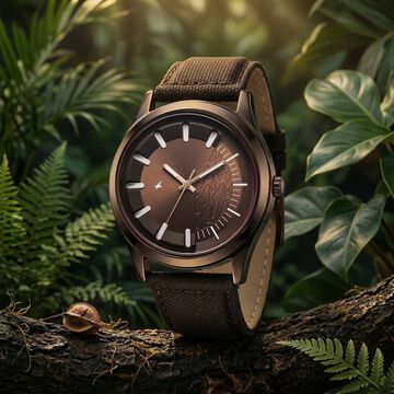 Fastrack Wild Quartz Analog Brown Dial Brown Leather Strap Watch For Guys