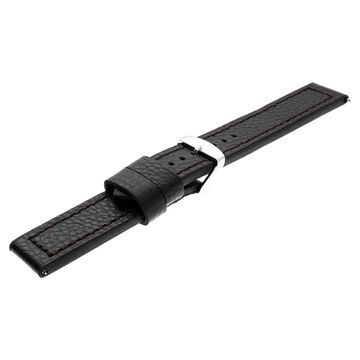 22 mm Black Genuine Leather Straps for Men