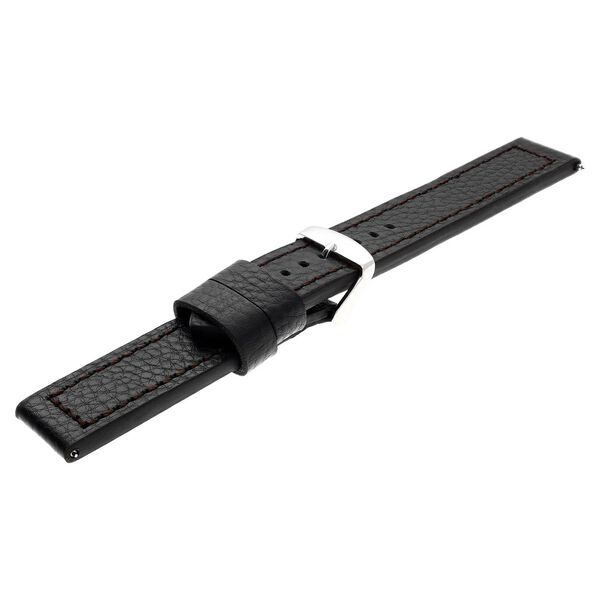 22 mm Black Genuine Leather Straps for Men - image number 3