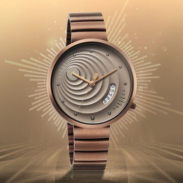 Fastrack Groove Quartz Analog with Date Beige Dial Girls Stainless Steel Watch